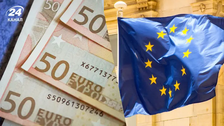 50 eurós bankjegyek és EU zászló